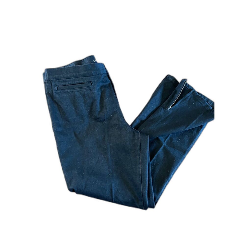 Lauren Jeans Co. Ralph Lauren Cropped ZIp Ankle Black Denim Jeans Size 12